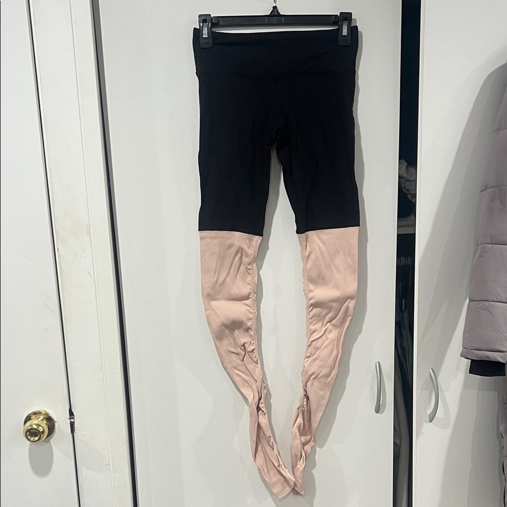 Black and Pink Colorblock Leggings